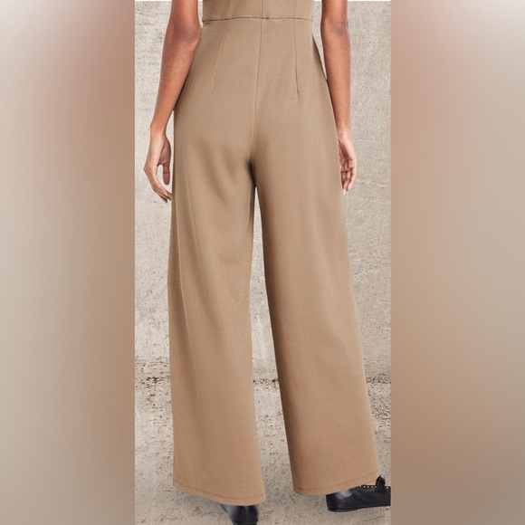 NWTS GAP OLD NAVY🍒SIZE LG🍒PONTE KNIT OPEN BACK JUMPSUIT FITTED BODICE WIDE LEGS - Picture 7 of 12